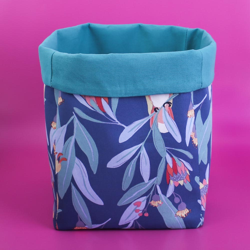 collapsible-storage-cube-blue-australiana-gifts-mimi-handmade-australia