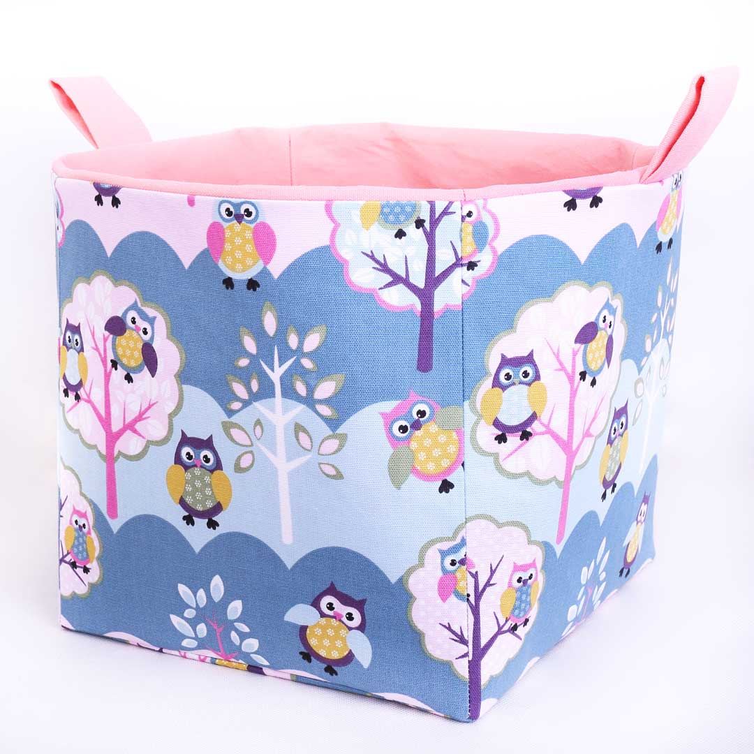 cube-storage-basket-pink-owls-kids-room