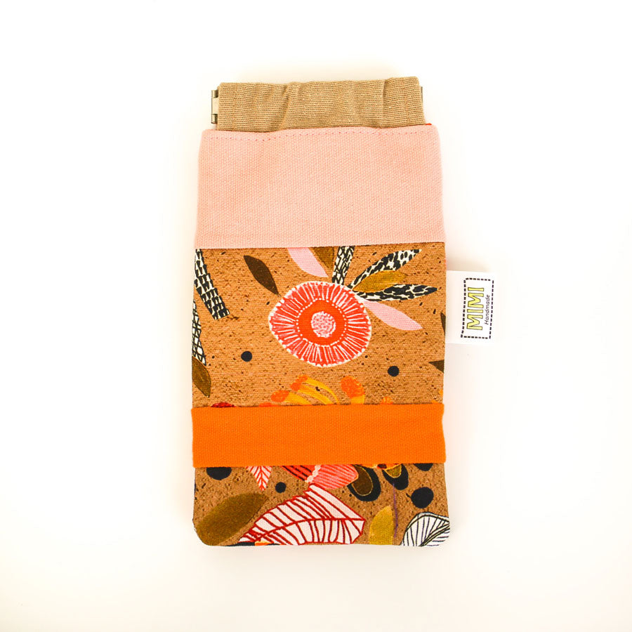 glasses-case-soft-pink-orange-protea-automatic-snap-closure-mimi-handmade-australia