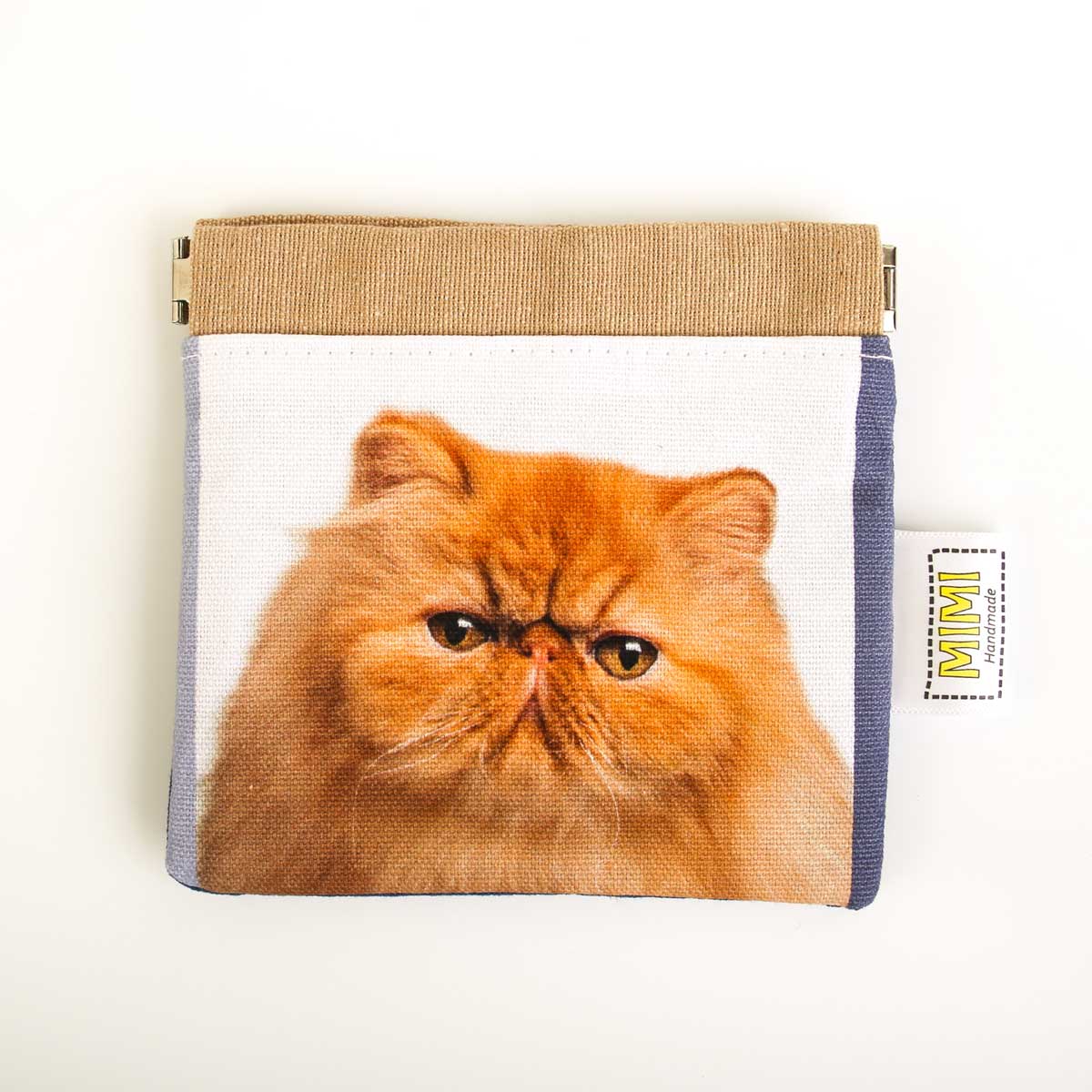 pouch-small-cat-persian-ginger-print-mimi-handmade-australia