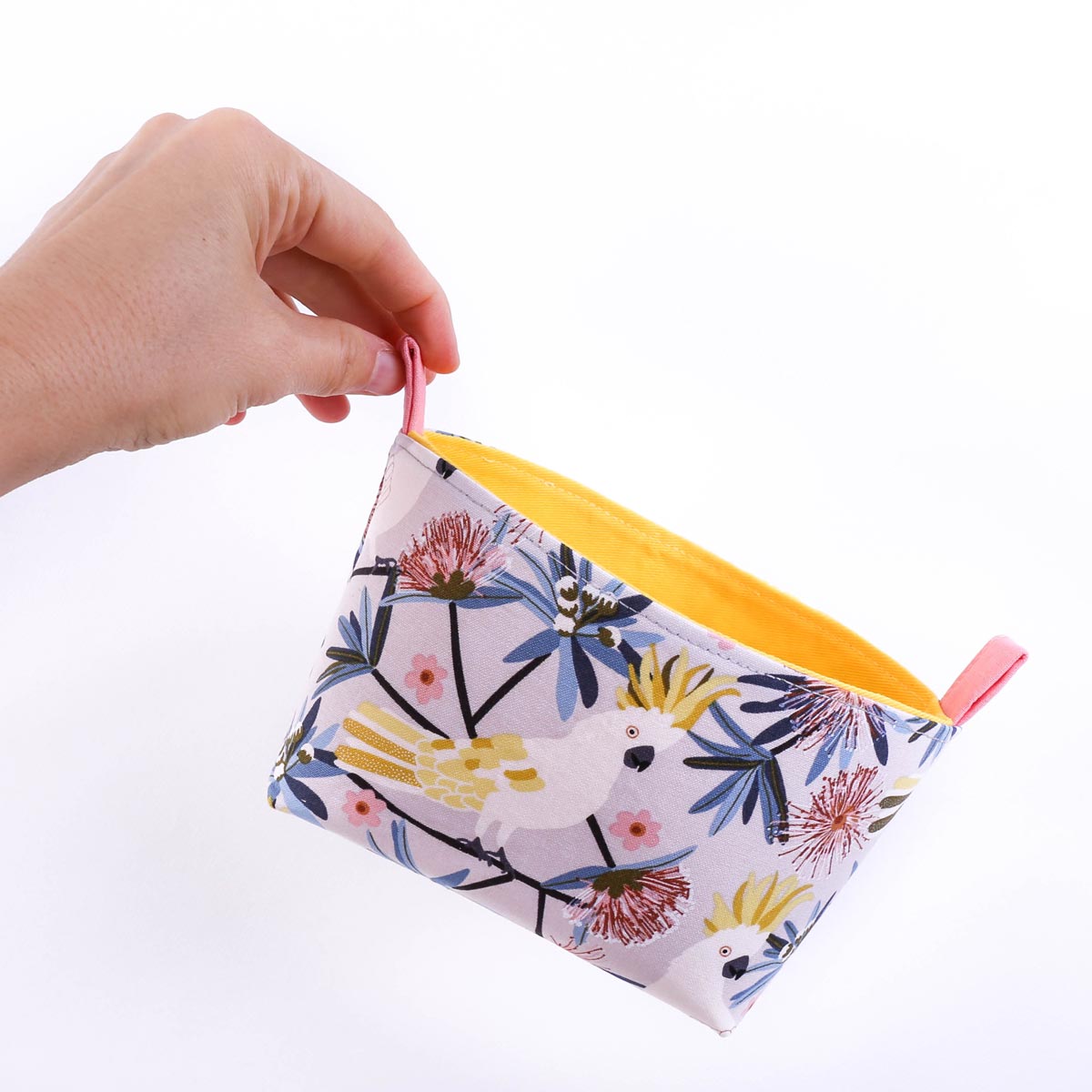 small-storage-basket-yellow-cockatoo-australiana-gifts-mimi-handmade-australia