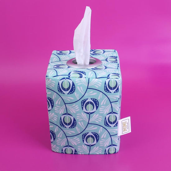 small-tissue-box-cover-mint-art-deco-geometric-floral-print-mimi-handmade-australia