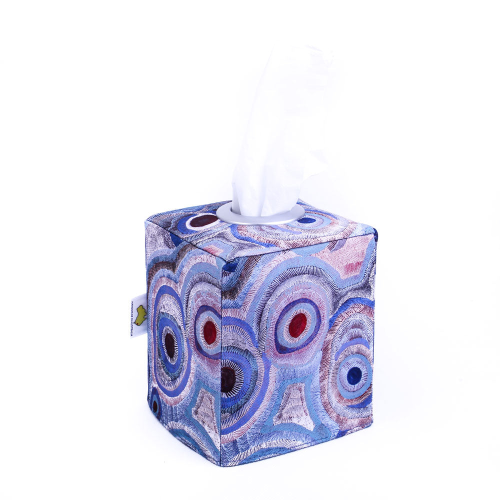square-tissue-box-cover-blue-aboriginal-art-mimi-handmade-australia