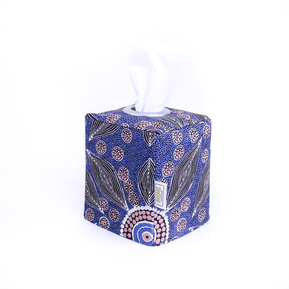 square-tissue-box-cover-blue-dots-indigenous-art-homewares