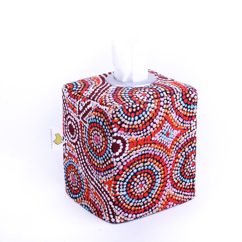 square-tissue-box-cover-multicoloured-aboriginal-art-homewares-mimi-handmade-australia