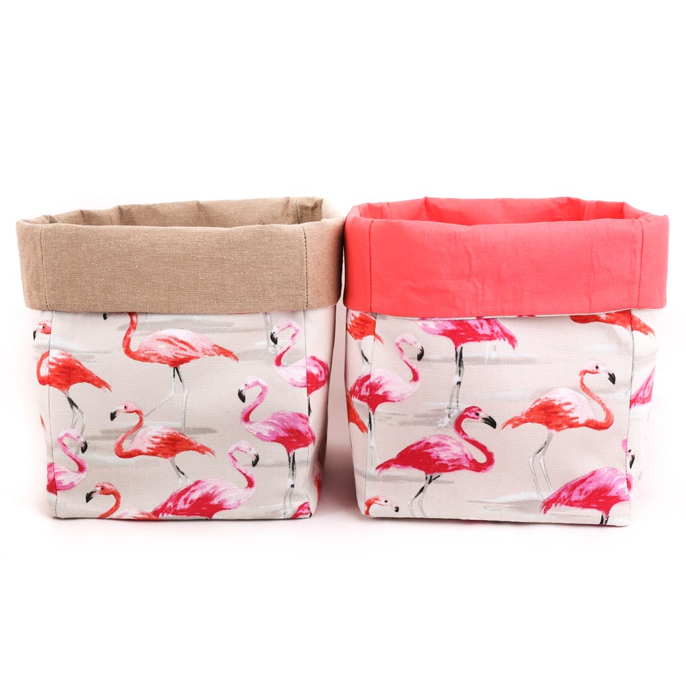 storage-baskets-flamingo-beige-coral-collapsible-storage-cube-mimi-handmade-australia