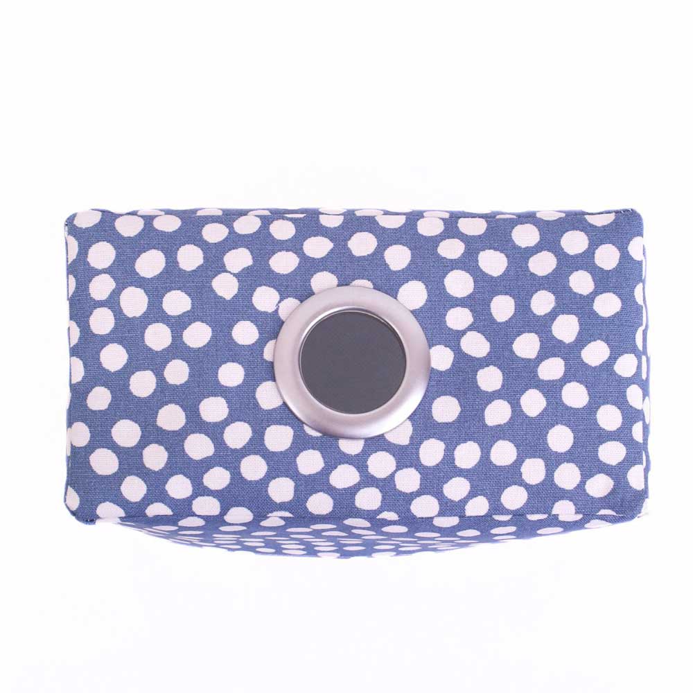 tissue-box-cover-blue-dots-opening-top-view-mimi-handmade
