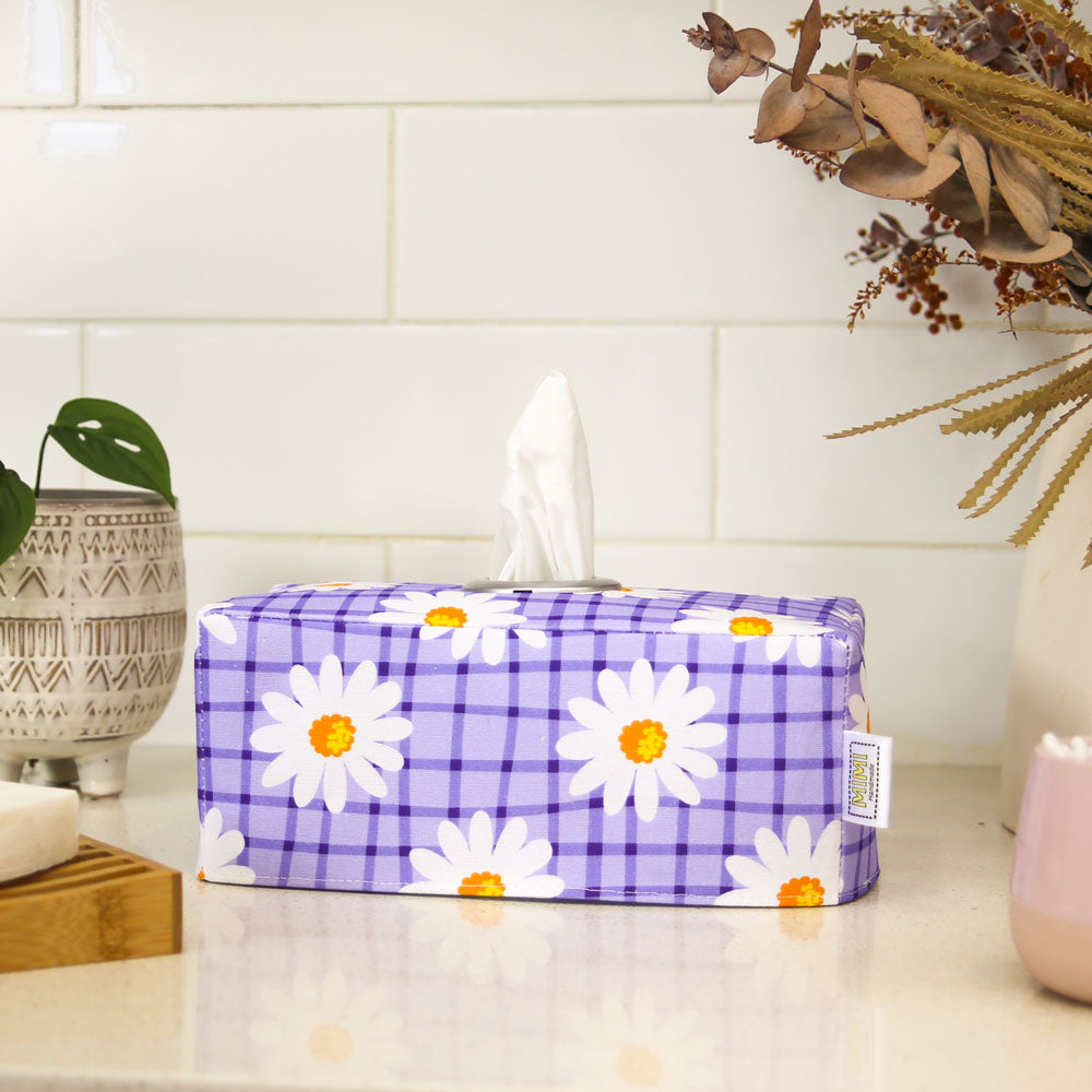 tissue-box-cover-gingham-daisy-purple-bathroom-homewares-mimi-handmade