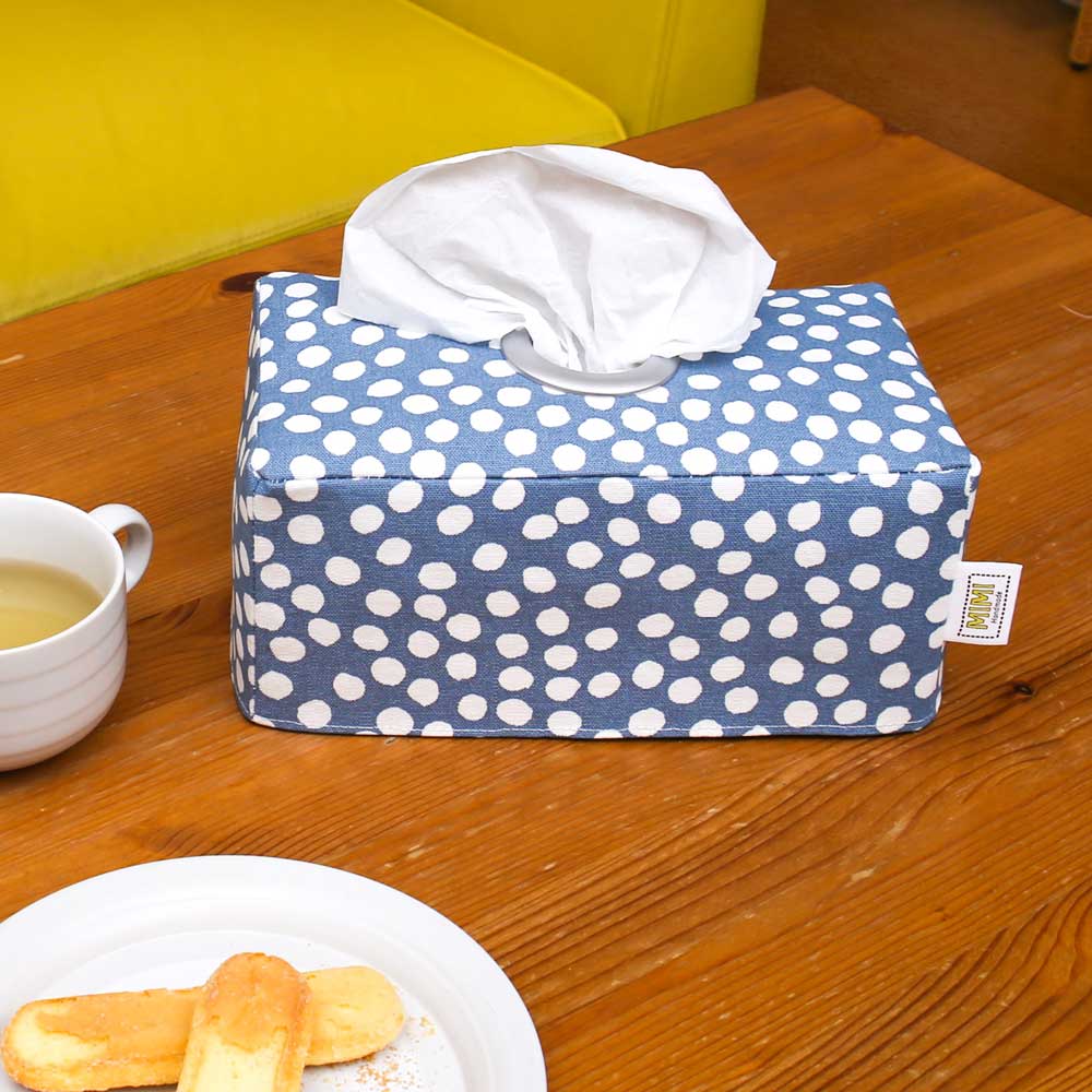 tissue-box-cover-coffee-table-dots-blue-mimi-handmade-australia