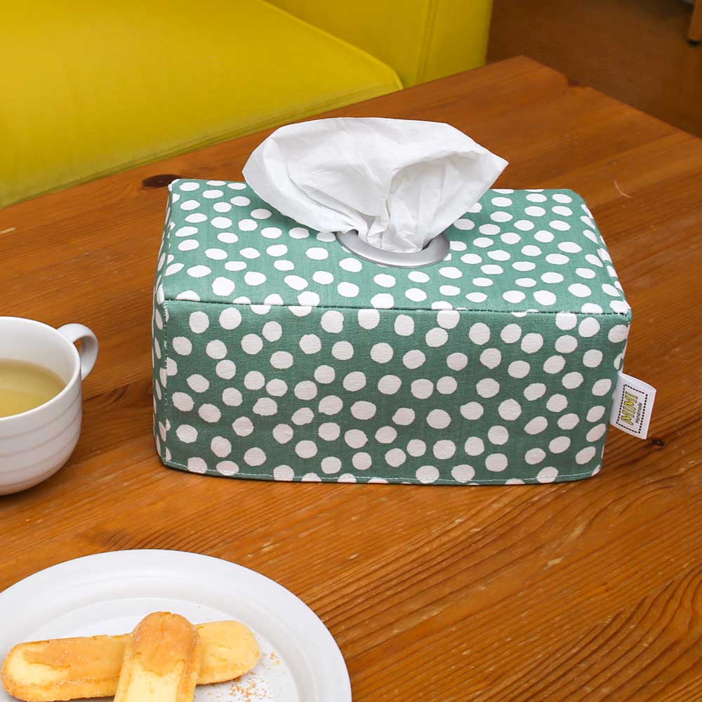 tissue-box-cover-coffee-table-dots-green-mimi-handmade-australia