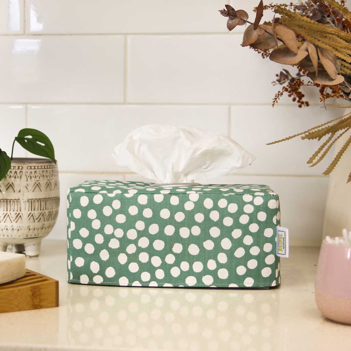 tissue-box-cover-dots-green-lagoon-bathroom-homewares-mimi-handmade