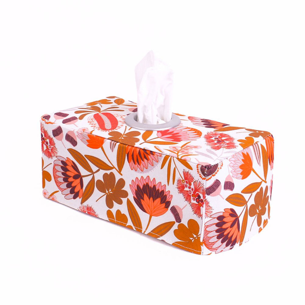 tissue-box-cover-native-flowers-rust-orange-australiana-gifts-mimi-handmade-australia