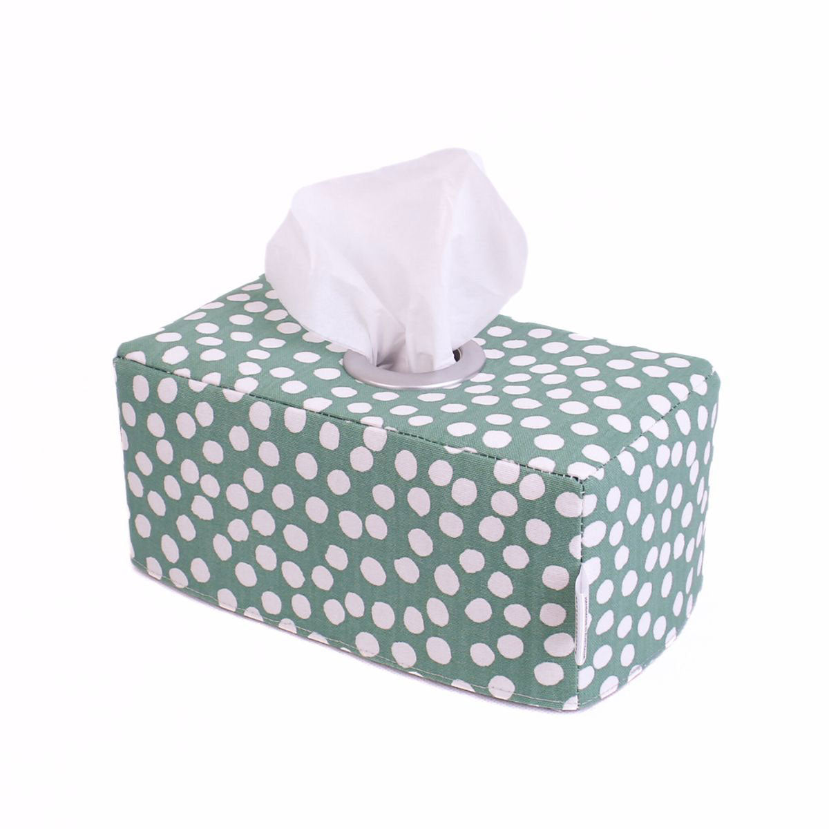 tissue-box-cover-rectangular-dots-green-mimi-handmade