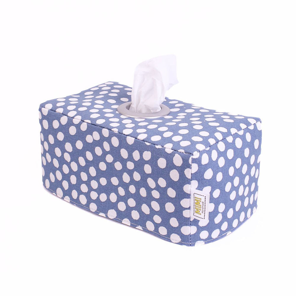 tissue-box-holder-dots-blue-mimi-handmade