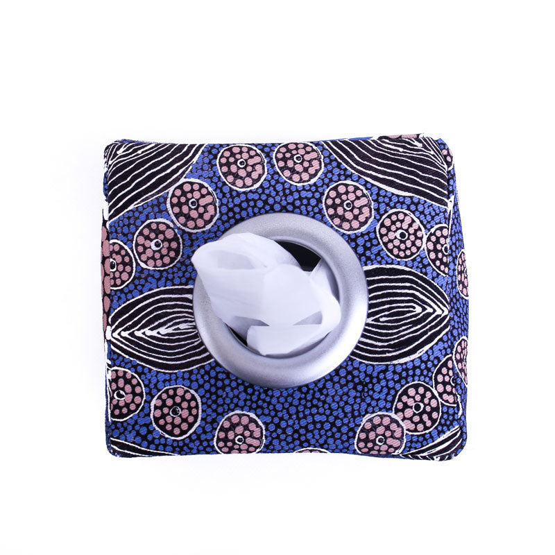 tissue-box-holder-ring-blue-geometric-aboriginal-homewares-gifts-mimi-handmade-australia