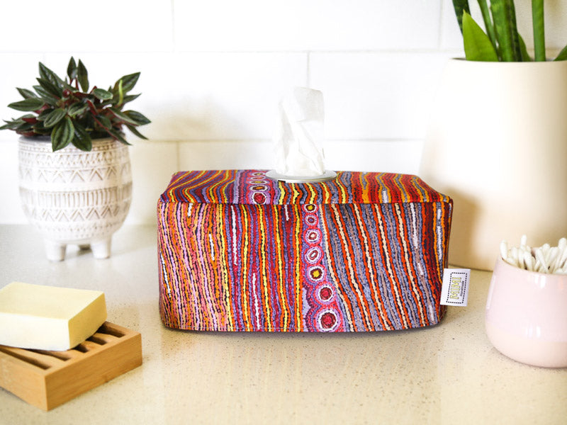    colourful-bathroom-tissue-box-cover-aboriginal-art-print-mimi-handmade-australia