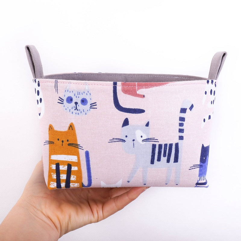 storage-basket-pink-cat-kawaii-homewares-mimi-handmade-australia