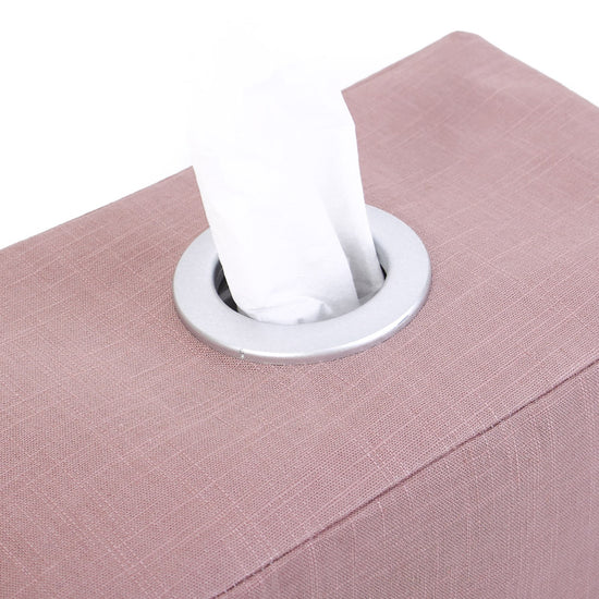 silver ring fabric tissue box cover pink