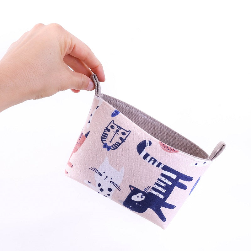 small-storage-basket-pink-cat-kawaii-homewares-mimi-handmade-australia