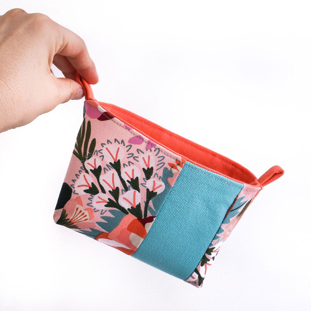 storage-basket-blue-pink-native-flowers-fabric