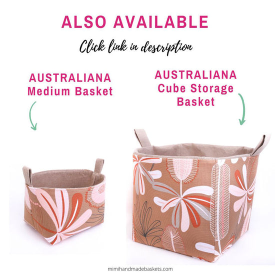 storage-baskets-beige-pink-waratah-flower-print-australiana-homewares