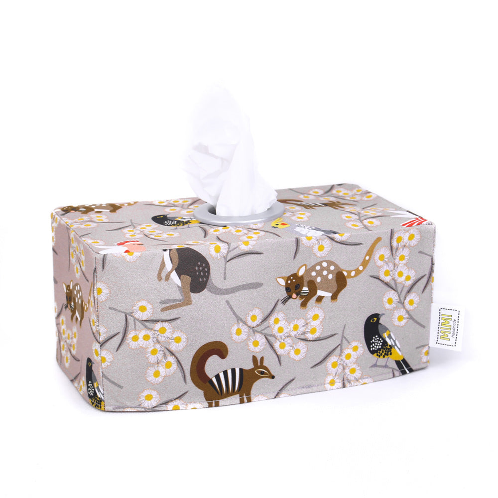 tissue-box-cover-rectangular-grey-australian-animals-australiana-homewares-mimi-handmade