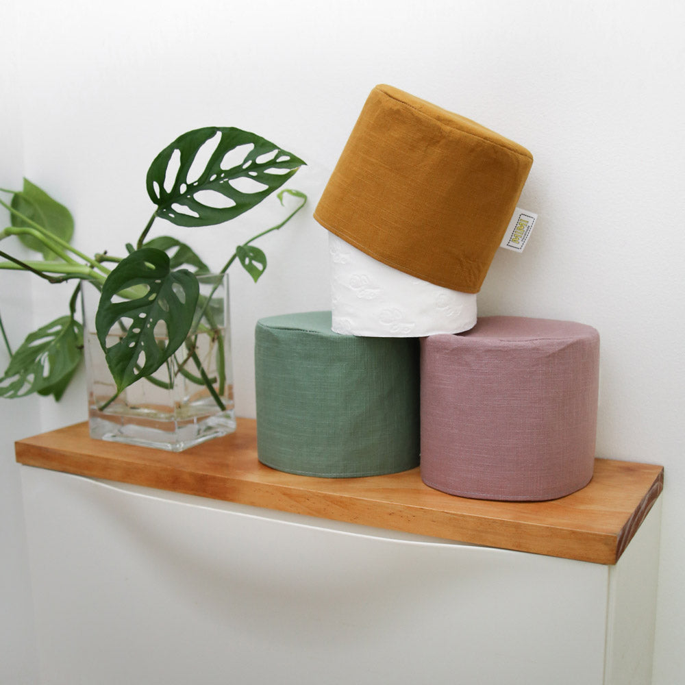 Toilet Roll Cover Monochrome Linen 13 Colours