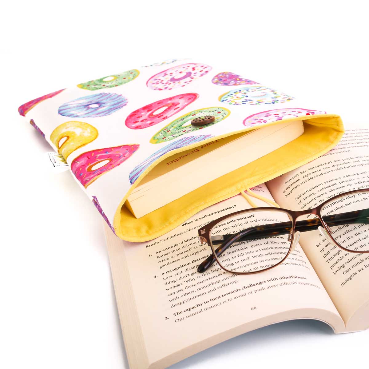 book-sleeve-colourful-doughnut-pattern-mimi-handmade-australia