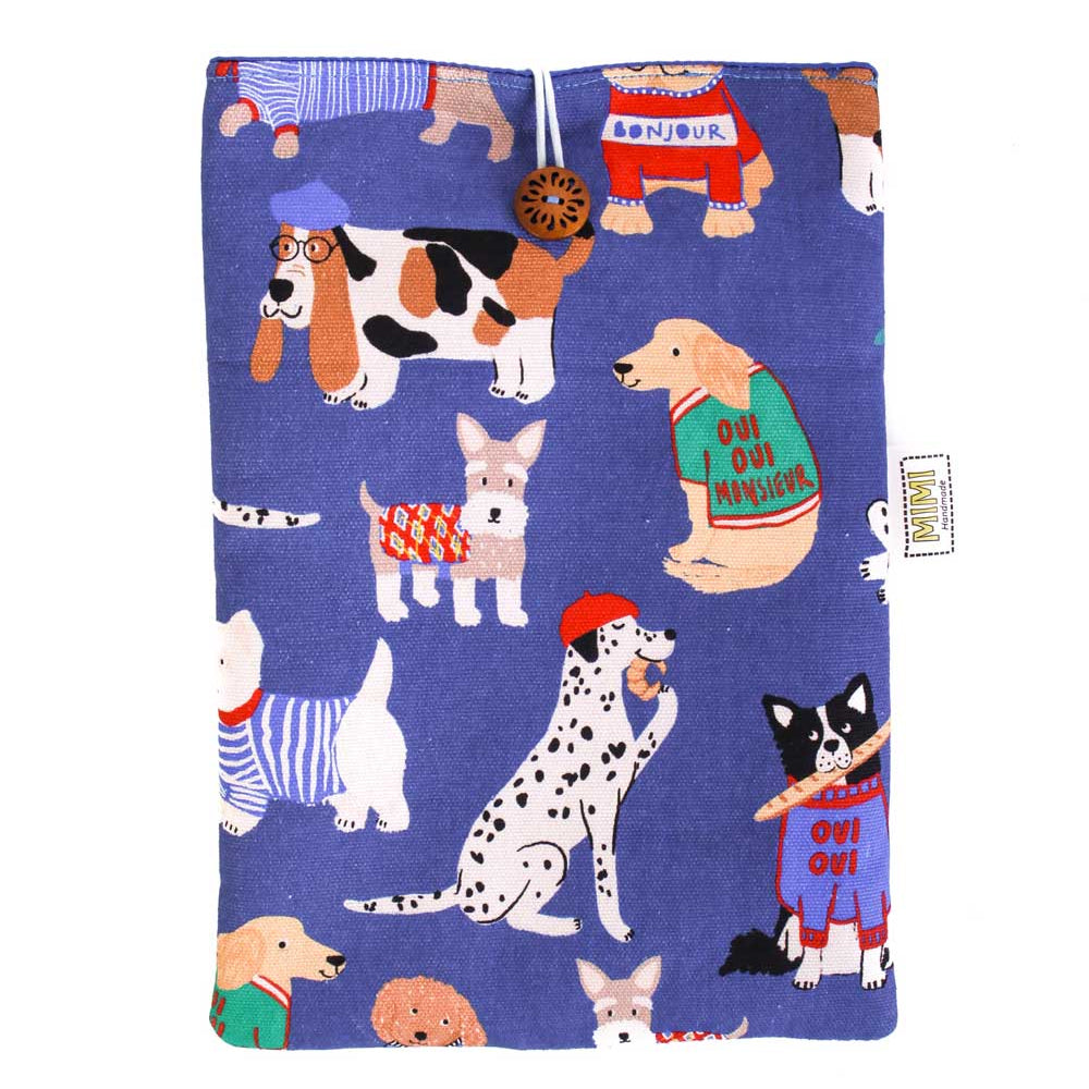 book-sleeve-with-button-french-dogs-pattern-book-lover-gifts-mimi-handmade-australia
