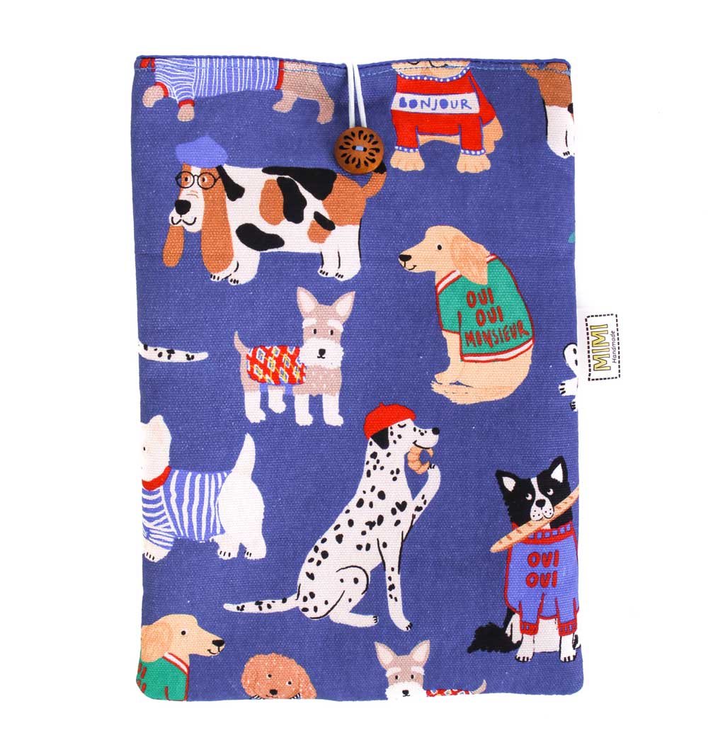book-sleeve-with-button-french-dogs-pattern-book-lover-gifts-mimi-handmade-australia