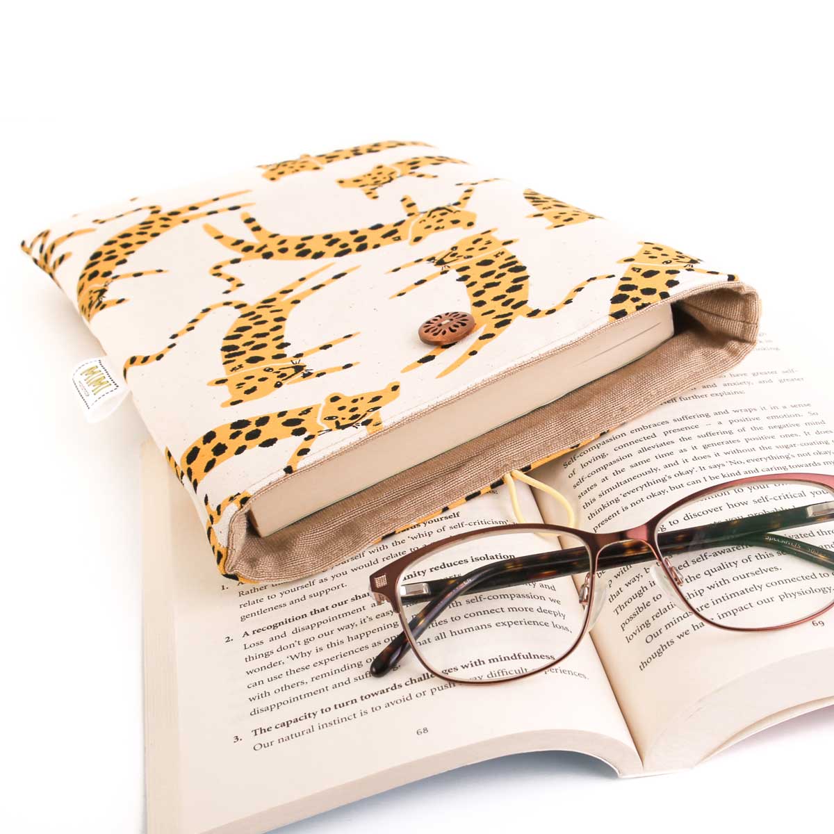 book-sleeve-yellow-cheetah-book-lovers-gifts-mimi-handmade-australia