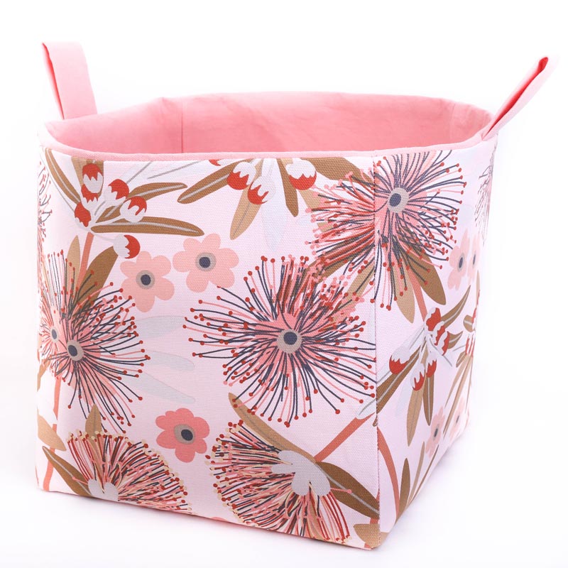 cube-storage-boxes-pink-waratah-australiana-gifts-mimi-handmade-homewares