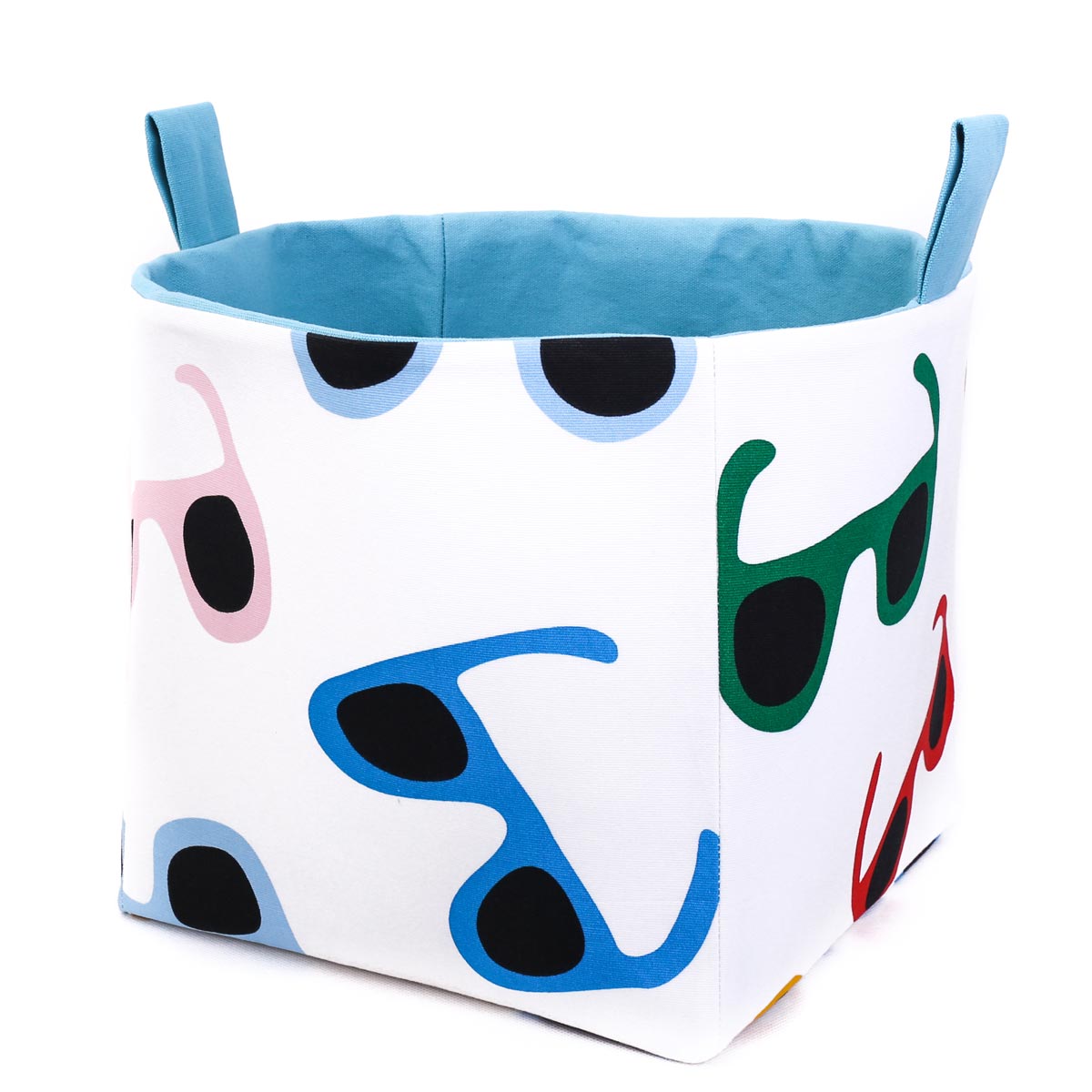 Load image into Gallery viewer, cube-storage-boxes-sunglasses-print-colourful-homewares-mimi-handmade-australia
