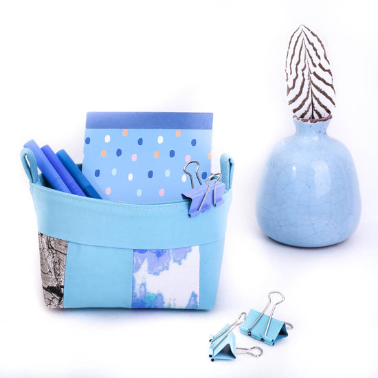 decorative-storage-basket-blue-stationary-organiser-ooak-coastal-homewares-mimi-handmade-australia