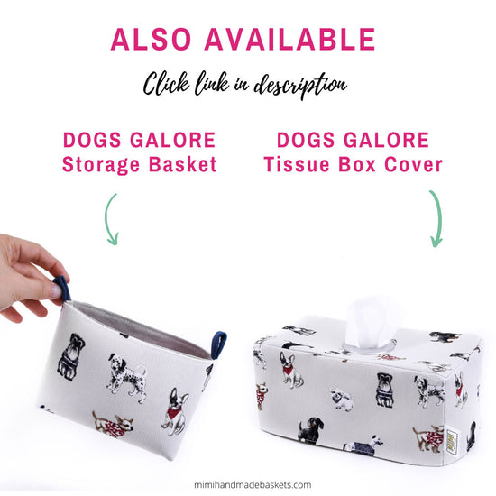 Load image into Gallery viewer, dogs-galore-tissue-box-cover-storage-basket-mimi-handmade
