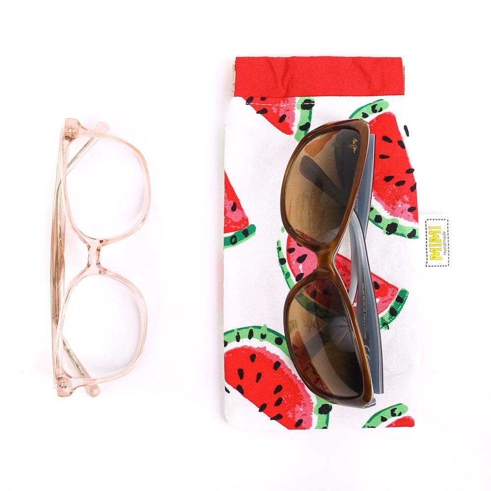 glasses-case-squeeze-closure-red-watermelon-pattern-mimi-handmade-australia