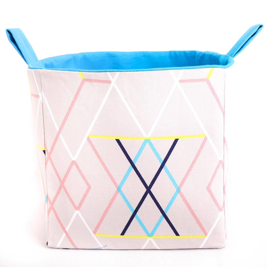 large-blue-beige-geometrical-cube-toy-storage-basket-for-pastel-nursery-kids-room-mimi-handmade-australia