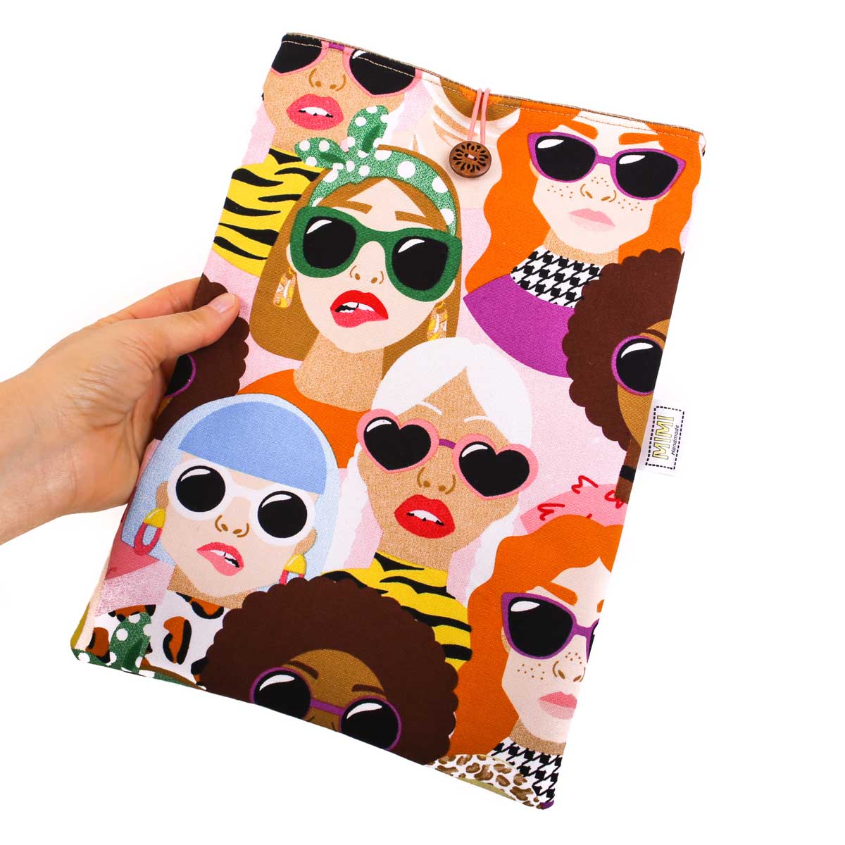 large-book-sleeve-padded-colourful-faces