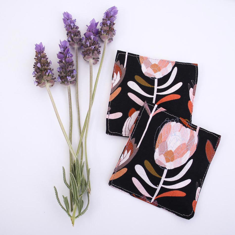 lavender-sachets-protea-flower-print