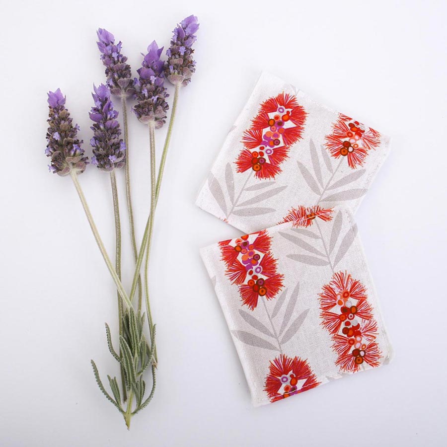 Load image into Gallery viewer, lavender-sachets-red-banksia-flower-print

