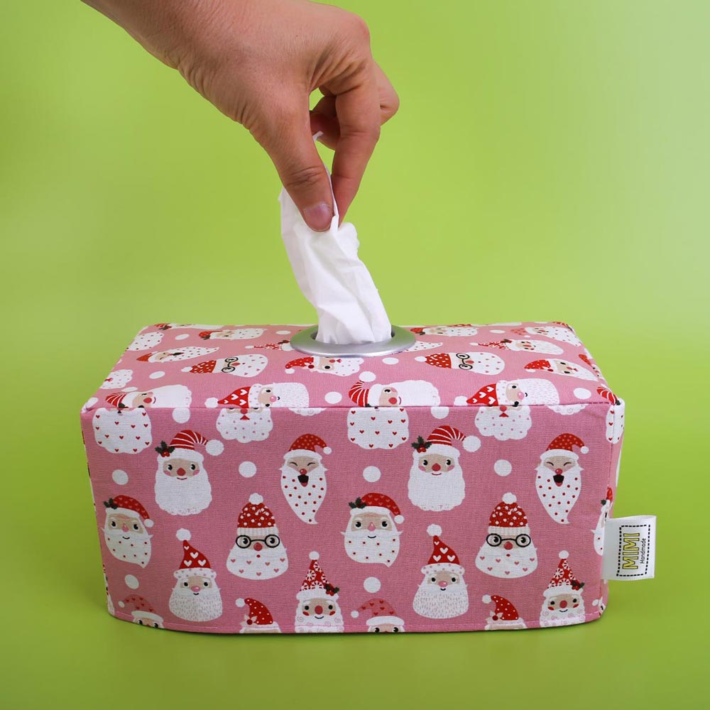 Load image into Gallery viewer, santa-tissue-box-cover-pink-christmas-home-decor-mimi-handmade-australia
