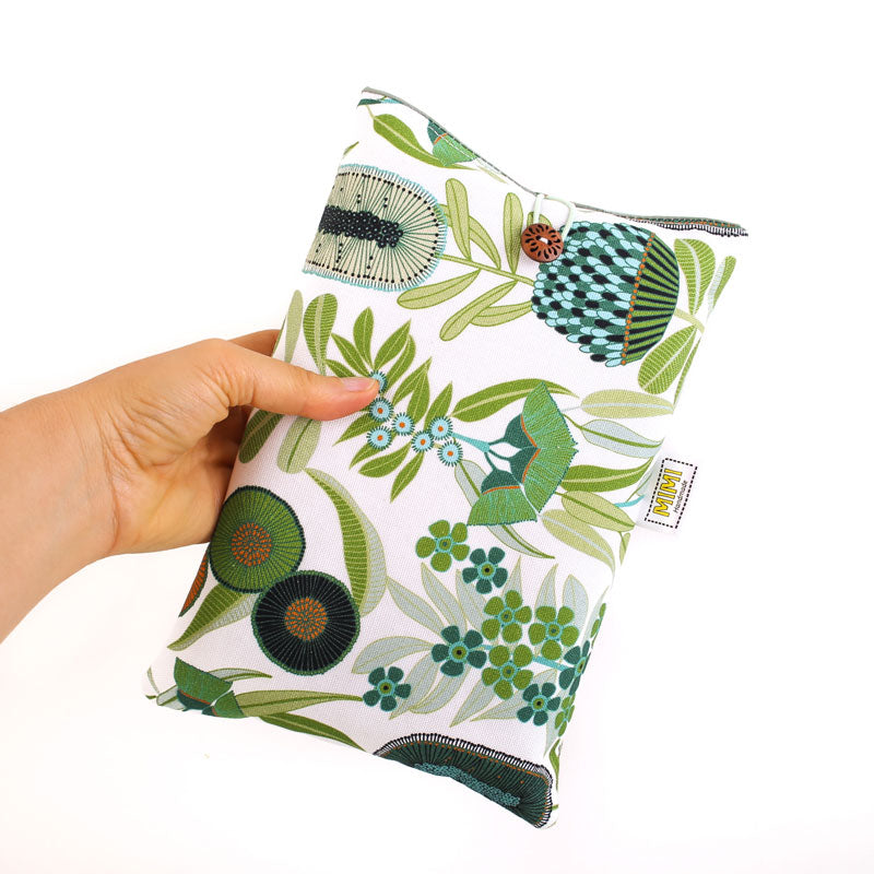 small-book-sleeve-padded-native-flowers-green