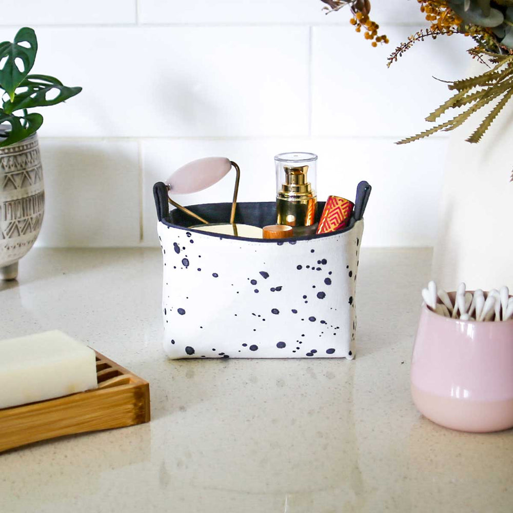 small-storage-basket-bathroom-black-monochrome-homewares-mimi-handmade-australia