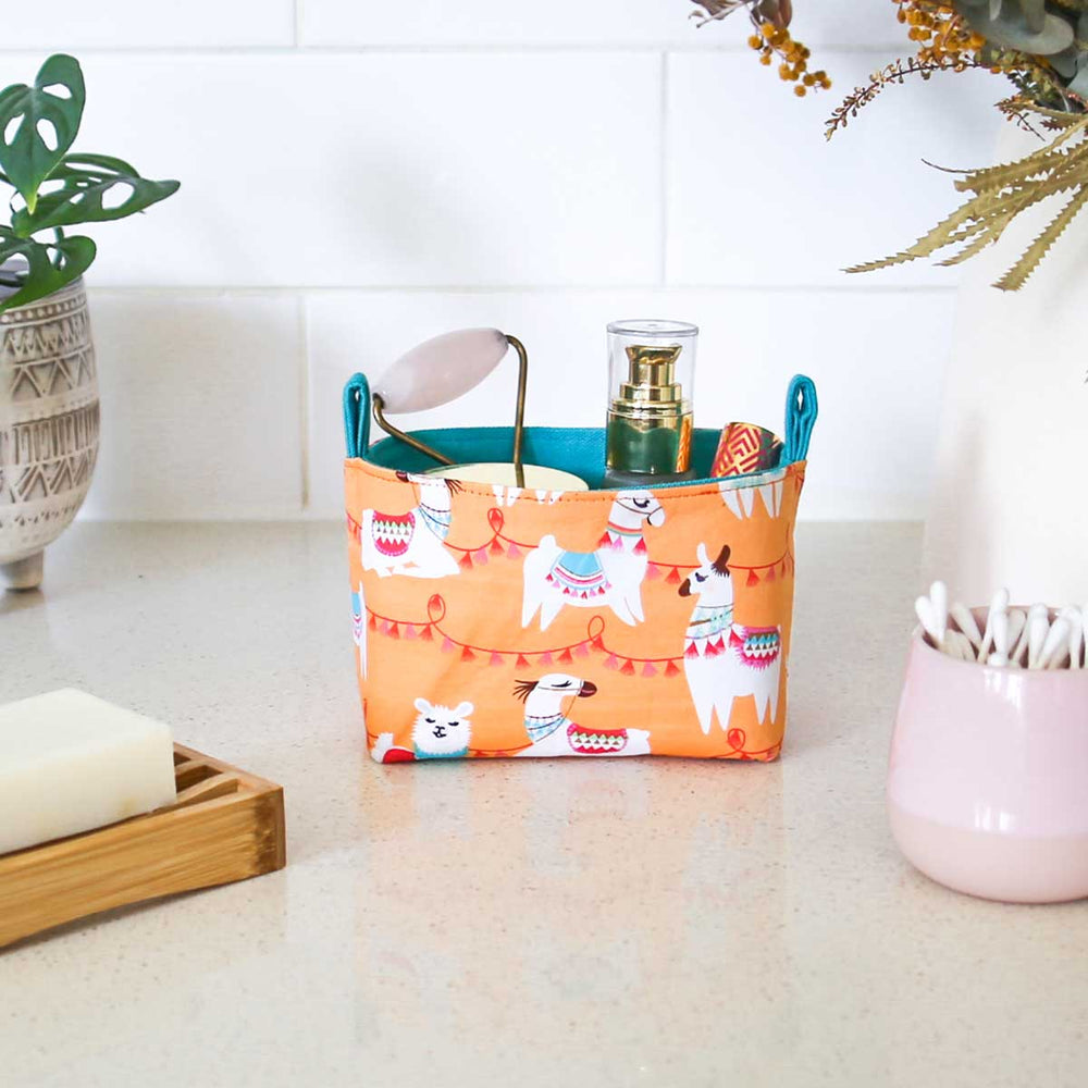 small-storage-basket-bathroom-llama-quirky-homewares-mimi-handmade-australia