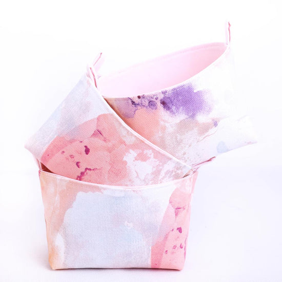 small-storage-baskets-pink-watercolour-coastal-print-mimi-handmade-australia