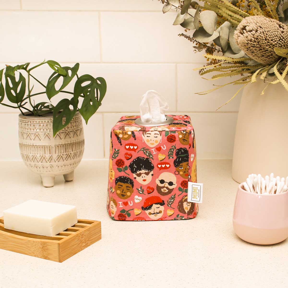 square-tissue-box-cover-bathroom-love-faces-print-dopamine-homewares-mimi-handmade-australia