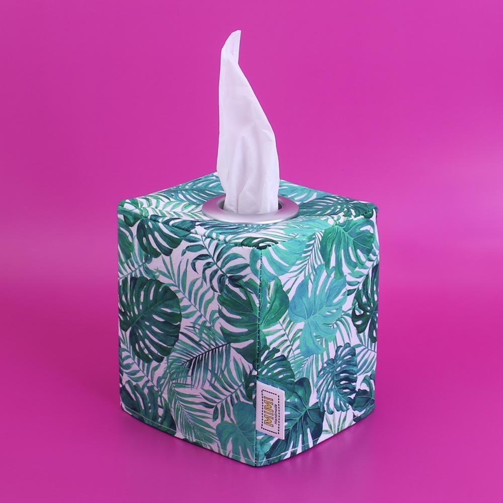 square-tissue-box-cover-monstera-leaf-tropical-homewares-mimi-handmade-australia