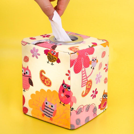 square-tissue-box-cover-yellow-pink-owl-woodland-animals-decor-mimi-handmade