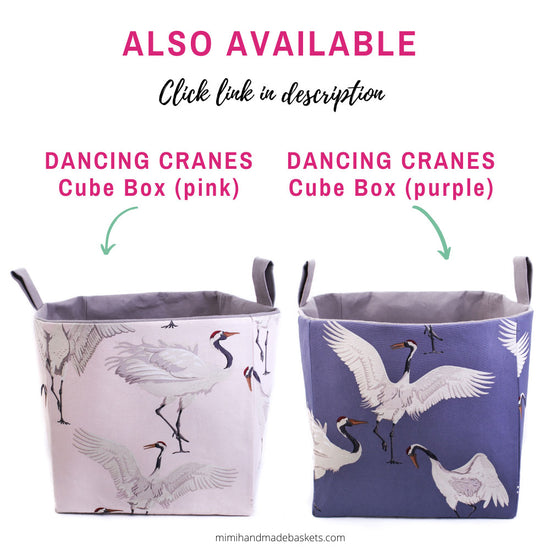 Load image into Gallery viewer, storage-boxes-for-cubes-dancing-cranes-complementary-products-mimi-handmade-baskets
