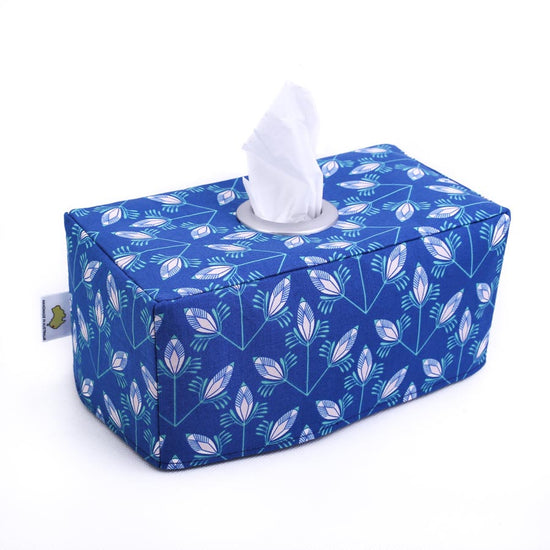 tissue-box-cover-blue-art-deco-flowers-mimi-handmade-australia